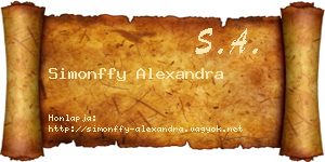 Simonffy Alexandra névjegykártya